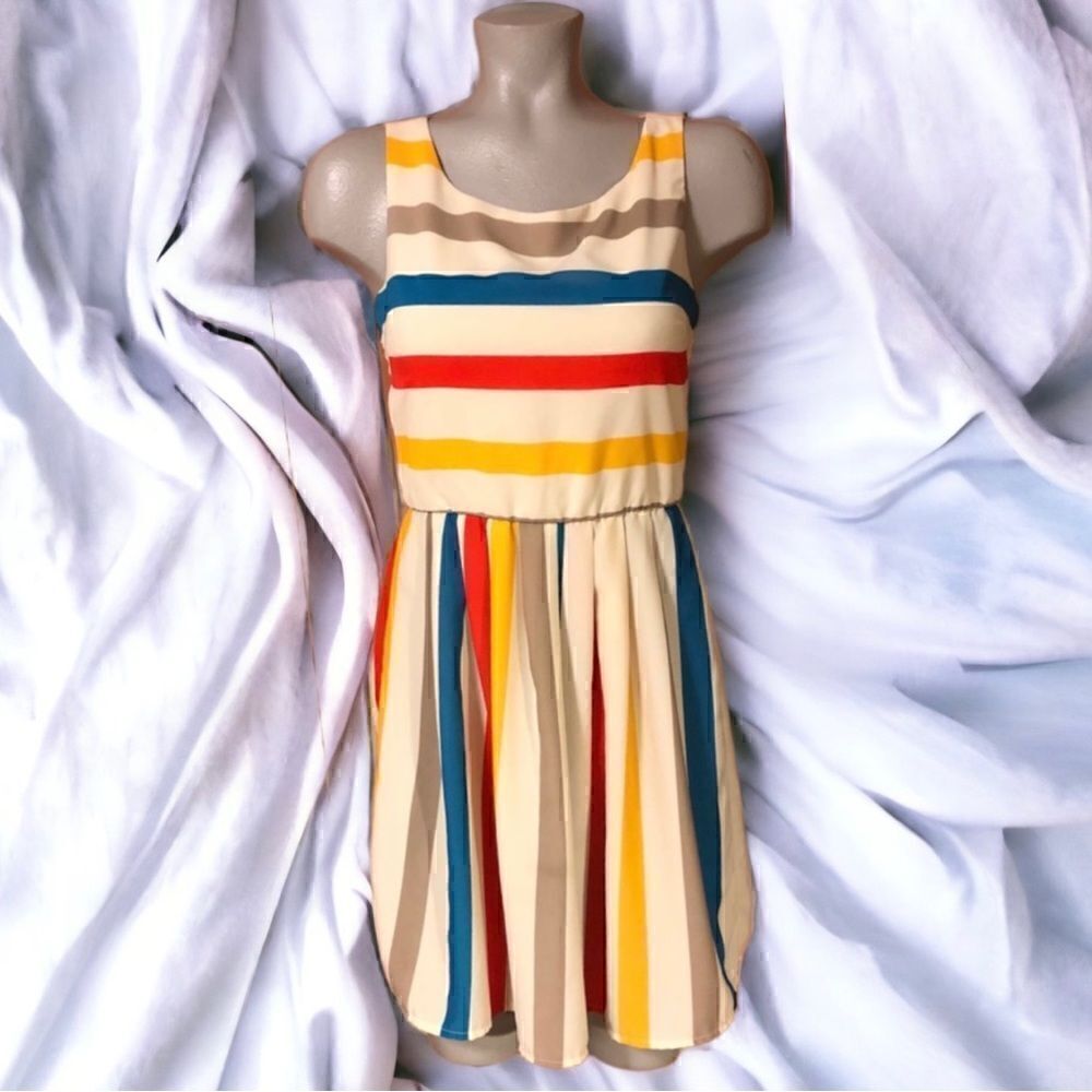 American Rag Multicolor Sleeveless Stripe Sundress
